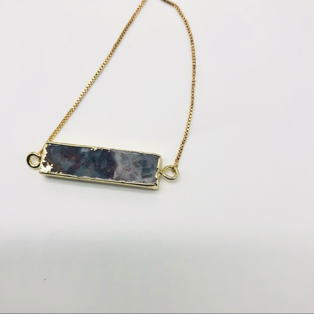 Gold Plated Mexican Agate Boho Bracelet - Picture 4 of 5